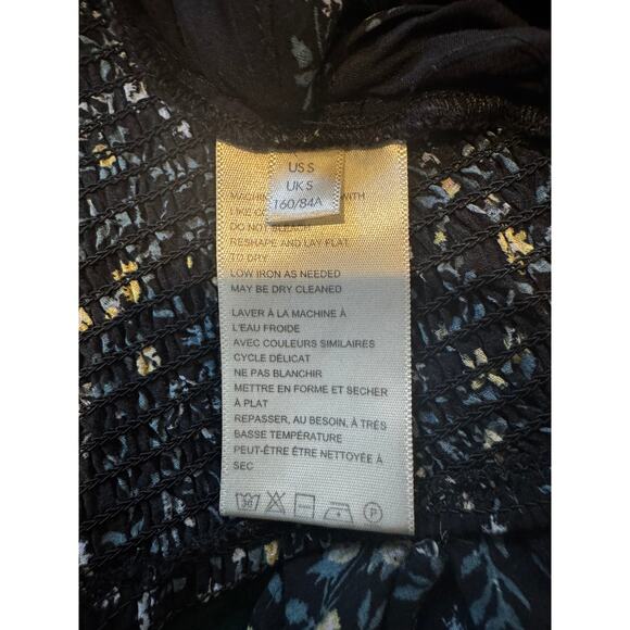 FREE PEOPLE Ma Cherie Black Floral Blouse in Size Small - Picture 6 of 7